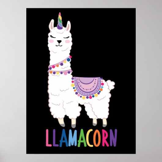 Llamacorn - Funny Unicorn Llama Poster (Voorkant)