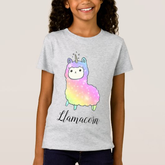 Llamacorn Girls Shirt Kinder jeugd (Voorkant)