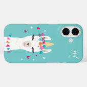 Llamacorn | Kawaii Cartoon Unicorn Llama Monogram Case-Mate iPhone Case (Achterkant (horizontaal))
