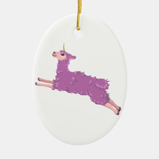 Llamacorn Keramisch Ornament (Voorkant)