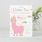 Llamacorn Magische Llama Kinder Kleurrijke Verjaar Kaart (Staand voorkant)