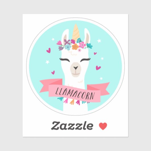 Llamacorn Schattige Kawaii Eenhoorn Llama Sticker (Vel)