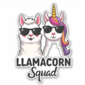 Llamacorn Squad Funny Unicorn Llama Squad Christma Sticker (Voorkant)