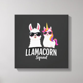 Llamacorn-squad Funny Unicorn Llama-squad Kerstmis Canvas Afdruk