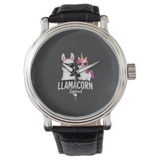 Llamacorn-squad Funny Unicorn Llama-squad Kerstmis Horloge