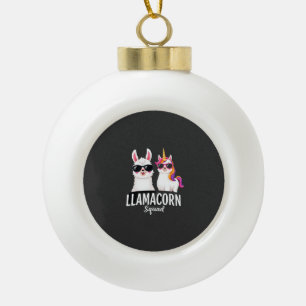 Llamacorn-squad Funny Unicorn Llama-squad Kerstmis Keramische Bal Ornament