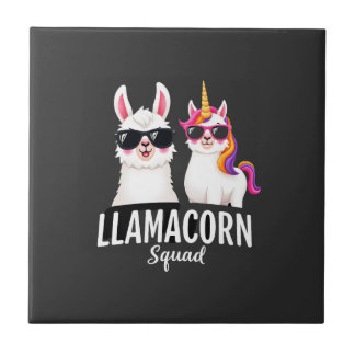 Llamacorn-squad Funny Unicorn Llama-squad Kerstmis Tegeltje