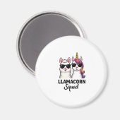 Llamacorn Squad Grappige Eenhoorn Llama Squad Kers Magneet (Voorkant / Achterkant)
