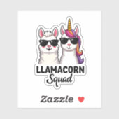 Llamacorn Squad Grappige Eenhoorn Llama Squad Kers Sticker (Vel)