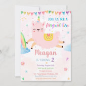 Llamacorn verjaardagsuitnodiging Magische verjaard Kaart (Voorkant)