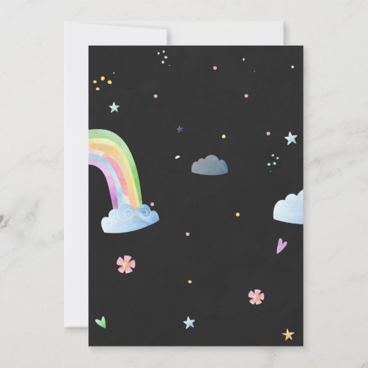 Llamacorn verjaardagsuitnodiging Magische verjaard Kaart (Achterkant)