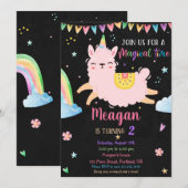Llamacorn verjaardagsuitnodiging Magische verjaard Kaart (Voorkant / Achterkant)