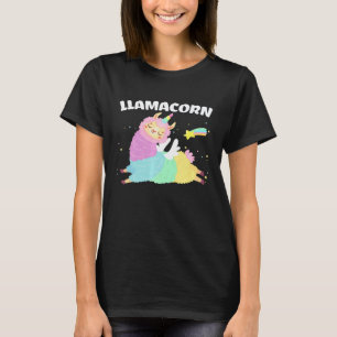 Llamacorn Zachte Llama Eenhoorn Ontwerp Voor Kinde T-shirt