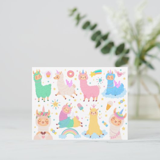 LlamaCorns Briefkaart (Staand voorkant)