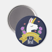 Llamacorns zijn Real Llama & Flowers Magneet (Voorkant / Achterkant)
