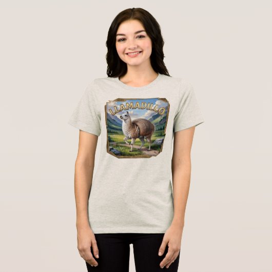 Llamadillo Fotografisch Combo Wezen Grappig Tri-Blend Shirt (Voorkant volledig)