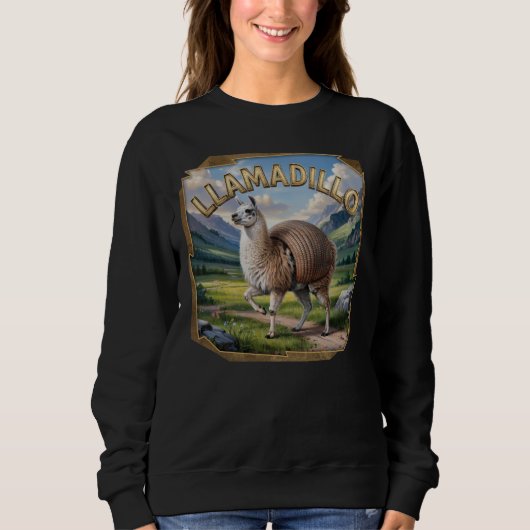 Llamadillo Fotografisch – Llama Armadillo Grappig Trui (Voorkant)
