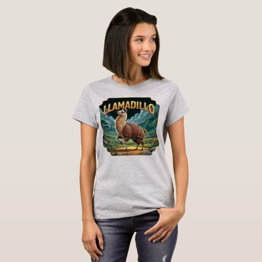 Llamadillo illustratie Combo Creature Funny T-shirt (Voorkant volledig)