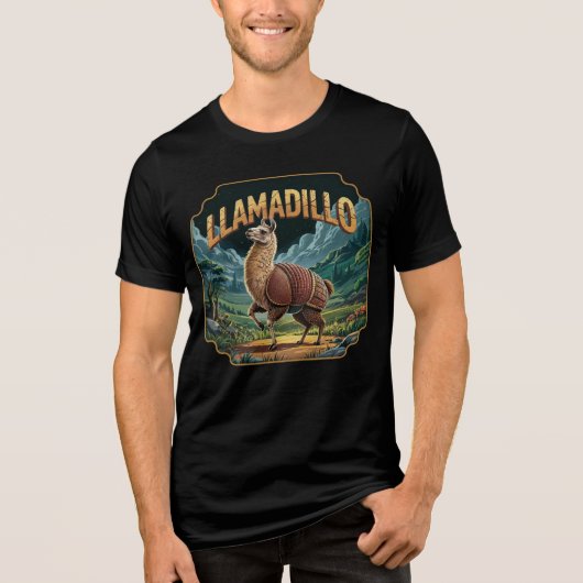 Llamadillo illustratie Combo Creature Funny Tri-Blend Shirt (Voorkant)