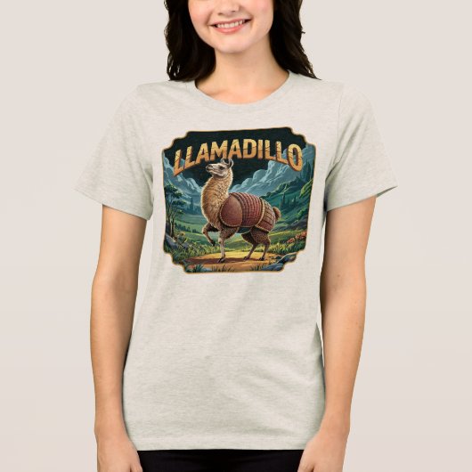 Llamadillo illustratie Combo Creature Funny Tri-Blend Shirt (Voorkant)