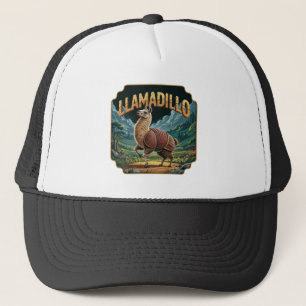 Llamadillo illustratie Combo Creature Funny Trucker Pet