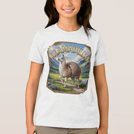 Llamadillo Photographic – Llama Armadillo Funny Tri-Blend Shirt (Voorkant)