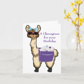 Llamagram Birthday Card Kaart (Gele Bloem)