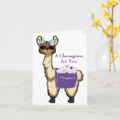 Llamagram voor alle Occasies Kaart (Gele Bloem)