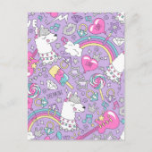 Llamapatroon 1 briefkaart (Voorkant)