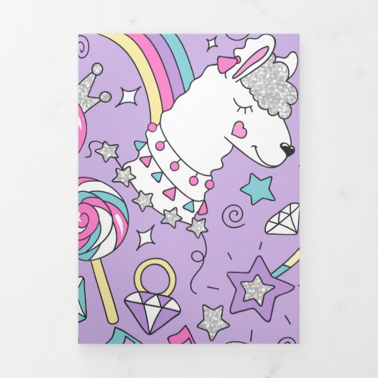 Llamapatroon 1 drieluik wenskaart (Cover)