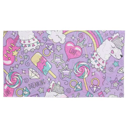 Llamapatroon 1 kussensloop (Voorkant)