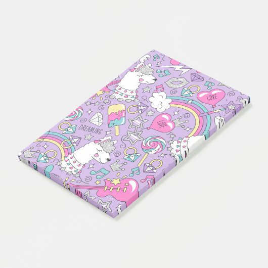 Llamapatroon 1 post-it® notes (Schuin)