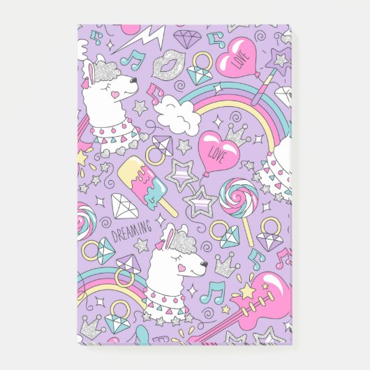 Llamapatroon 1 post-it® notes (Voorkant)