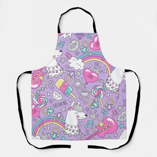 Llamapatroon 1 schort (Voorkant)