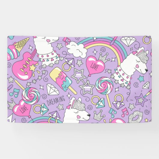 Llamapatroon 1 spandoek (Horizontaal)