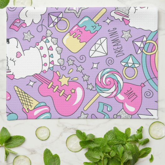 Llamapatroon 1 theedoek (Gevouwen)