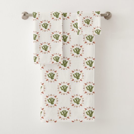 Llamarama Collectie | Cactus Circle Bad Handdoek (Insitu)