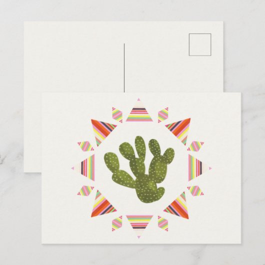 Llamarama Collectie | Cactus Circle Briefkaart (Voorkant / Achterkant)