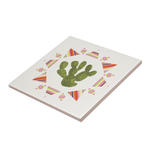 Llamarama Collectie | Cactus Circle Tegeltje (Zijkant)