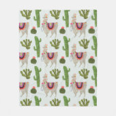 Llamarama Collectie | Cactus & Llama Pattern Fleece Deken (Voorkant)