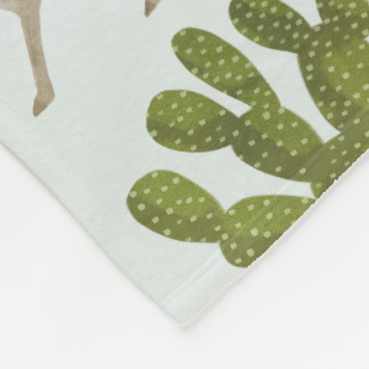 Llamarama Collectie | Cactus & Llama Pattern Fleece Deken (Hoek)