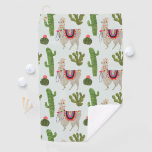 Llamarama Collectie   Cactus & Llama Pattern Golfhanddoek