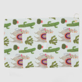 Llamarama Collectie | Cactus & Llama Pattern Golfhanddoek (Horizontaal)