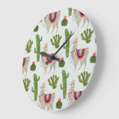 Llamarama Collectie | Cactus & Llama Pattern Grote Klok (Hoek)
