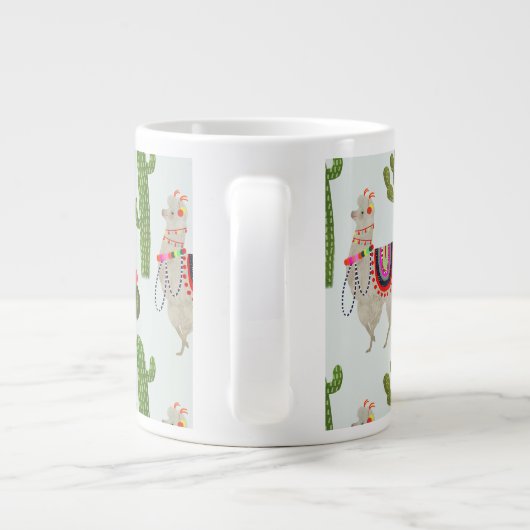 Llamarama Collectie | Cactus & Llama Pattern Grote Koffiekop (Achterkant)