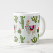 Llamarama Collectie | Cactus & Llama Pattern Grote Koffiekop (Voorkant rechts)
