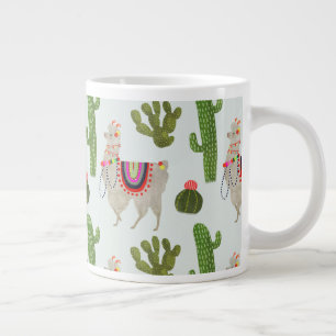Llamarama Collectie   Cactus & Llama Pattern Grote Koffiekop