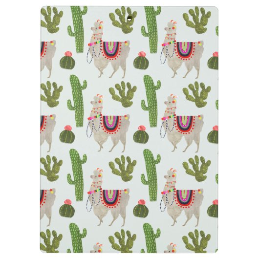 Llamarama Collectie | Cactus & Llama Pattern Klembord (Achterkant)