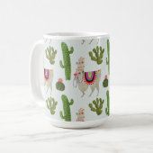 Llamarama Collectie | Cactus & Llama Pattern Koffiemok (Voorkant links)