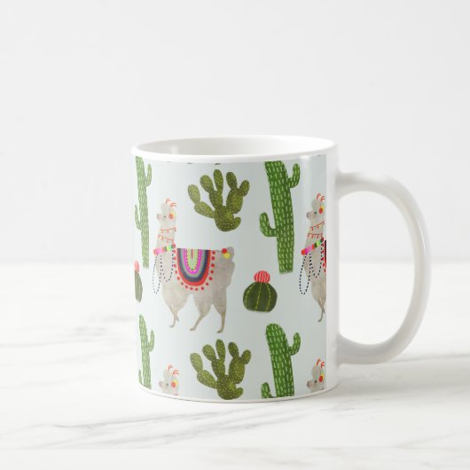 Llamarama Collectie | Cactus & Llama Pattern Koffiemok (Rechts)